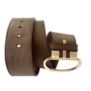 Banana Republic Brown Genuine Leather Belt Size M Wild Belt Silver Buckle Italy